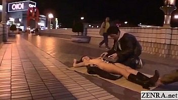 Subtitled extreme Japanese public blowjob naked sushi