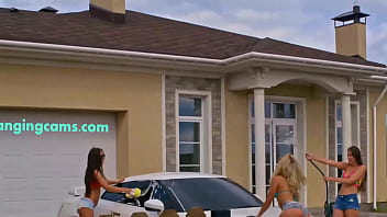 The BangingCams.com Ladies Demonstrate a Proper Car Wash